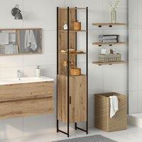 Berkfield Home Bathroom Cabinet Artisan Oak 33x33x185, 5 cm Engineered Wood in Brown