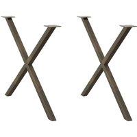 Dining Table Legs X-Shaped 2 pcs Natural Steel 90x(72-73) cm Steel