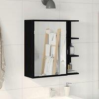 Berkfield Home Black Oak Bathroom Mirror Cabinet - 62.5 x 20.5 x 64 cm - Made of Engineered Wood