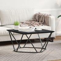 Berkfield Home Black oak Metal Medium Sleek Coffee Table Rectangular