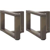 Coffee Table Legs T-Shaped2 pcs Natural Steel 50x25x(30-31) cm Steel