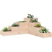 Berkfield Home Garden Planter 4-Tier 80.5x79x36 cm Solid Wood Pine in Brown