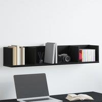 Berkfield Home CD Wall Shelf Black Oak 100x18x18 cm Engineered Wood | Size: 100 x 18 x 18 cm