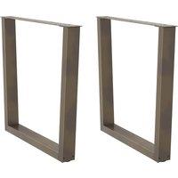Dining Table Legs V-Shape 2 pcs Natural Steel 90x(72-73.3) cm Steel