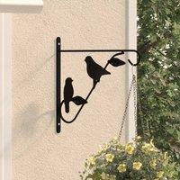 Berkfield Home Hanging Basket Brackets 4 pcs Black Steel