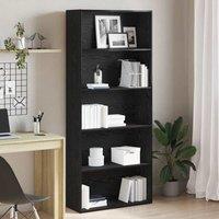 Berkfield Home Book Cabinet Black Oak 80x30x189 cm Engineered Wood | Size: 80 x 30 x 189 cm