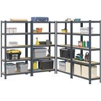Berkfield Home 5-Layer Storage Shelves 4 pcs Anthracite Steel&Engineered Wood