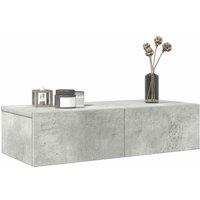 Berkfield Home Wall Shelf with Drawers Concrete Grey 60x26.5x15 cm Engineered Wood