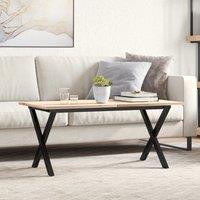 Berkfield Home Coffee Table Legs X-Frame 80x40x43 cm Steel in Black | Size: 80 x 40 x 43 cm