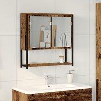 Berkfield Home Bathroom Mirror Cabinet Old Wood 60x16x60 cm Engineered Wood in Brown | Size: 60 x 16 x 60 cm