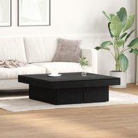 Berkfield Home Black Oak Coffee Table 90x90x28 cm Made from Engineered Wood | Size: 90 x 90 x 28 cm
