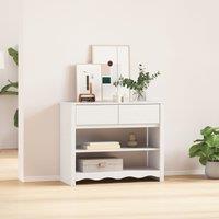 Berkfield Home Console Table "DRAMMEN" White 89, 5x37x73 cm Solid Wood Pine | Size: 5 x 37 x 73 cm