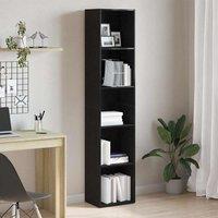 Berkfield Home Book Cabinet Black Oak 40x30x189 cm Engineered Wood | Size: 40 x 30 x 189 cm