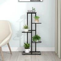 Berkfield Home 5-Floor Flower Stand 43x22x98 cm Black Metal | Size: 43 x 22 x 98 cm