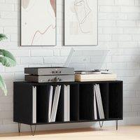 Berkfield Home Record Cabinet Black Oak 100x38x48 cm Engineered Wood | Size: 100 x 38 x 48 cm
