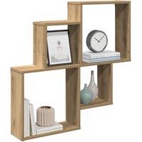 Berkfield Home Wall Shelf Artisan Oak 80x15x78.5 cm Engineered Wood in Brown
