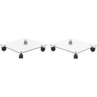 Plant Rollers 2 pcs Tempered Glass 35x35 cm Square