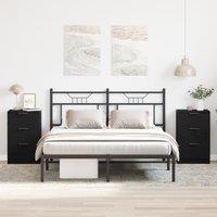 Nightstands 2 pack Black Oak 40x65x65 cm Made of Engineered Wood