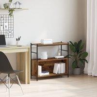 Berkfield Home Book Cabinet Smoked Oak 80x30x78, 5 cm Engineered Wood in Brown