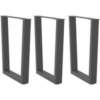 Dining Table Legs V-Shape 3 pcs Anthracite 70x(72-73.3) cm Steel