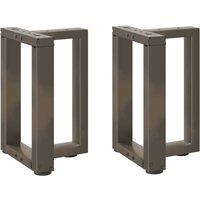 Berkfield Home Coffee Table Legs T-Shaped 2 pcs Natural Steel 28x25x(42-43) cm Steel in Black