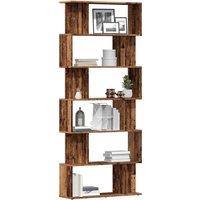 Berkfield Home Book Cabinet Old Wood 80x24x192 cm Engineered Wood in Brown | Size: 80 x 24 x 192 cm