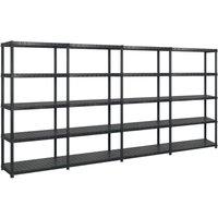 Berkfield Home Storage Shelf 5-Tier Black 366x45.7x185 cm Plastic