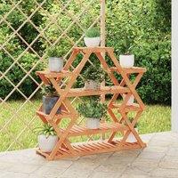 Berkfield Home Flower Stand 110x25x105 cm Solid Wood Fir in Brown | Size: 110 x 25 x 105 cm