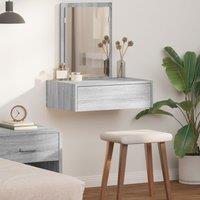 Berkfield Home Wall Hanging Dressing Table in Grey Sonoma, 60x40x70 cm | Size: 60 x 40 x 70 cm