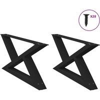 Berkfield Home Coffee Table Legs 2 pcs Black 70x(30-31.3) cm Steel
