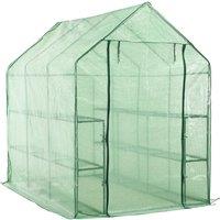Walk-in Greenhouse with 12 Shelves Steel 143x214x196 cm