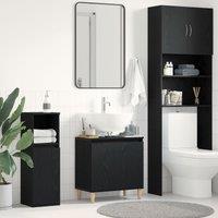 Berkfield Home Sink Cabinet Black Oak 58x33x60 cm Engineered Wood | Size: 58 x 33 x 60 cm