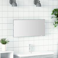 Berkfield Home Bathroom Mirror Cabinet with LED Light Grey Sonoma 80x37 cm