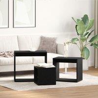 Berkfield Home Nesting Tables Set of 3 - Black Oak Engineered Wood
