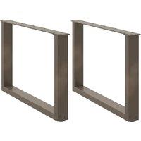 Coffee Table Legs U-Shaped 2 pcs Natural Steel 60x(42-43) cm Steel