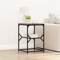 Berkfield Home Side Table Smoked Oak 41x40x60 cm Engineered Wood in Brown | Size: 41 x 40 x 60 cm