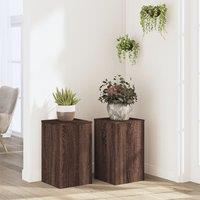 Berkfield Home Plant Stands 2 pcs Brown Oak 30x30x50 cm Engineered wood | Size: 30 x 30 x 50 cm