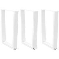 Berkfield Home Dining Table Legs V-Shape 3 pcs White 70x(72-73.3) cm Steel