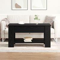 Berkfield Home Black Oak Coffee Table - 101x49x52 cm Made from Engineered Wood | Size: 101 x 49 x 52 cm