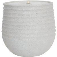 Primrose Clyde Ridged Garden Water Feature with LED Lights 40cm in White