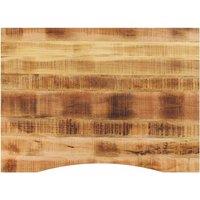 Berkfield Home Desk Top with Curve 110x80x2.5 cm Solid Wood Rough Mango in Brown