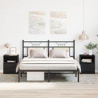 Nightstands 2-Pack Black Oak 40x40x50 cm Made of Engineered Wood