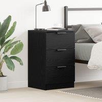 Berkfield Home Black Oak Bedside Cabinet - 40x65x65 cm, Made from Engineered Wood | Size: 40 x 65 x 65 cm
