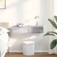 Berkfield Home Wall Shelf with Drawers Grey Sonoma 80x33x17 cm Engineered Wood | Size: 80 x 33 x 17 cm