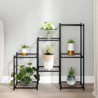 Berkfield Home Flower Stand 83x25x80 cm Black Iron | Size: 83 x 25 x 80 cm