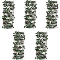 Willow Trellis Fences 5 pcs with Artificial Leaves 180x60 cm