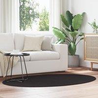 Berkfield Home Rug 'HUARTE' Black 120x170 cm Oval | Size: Medium
