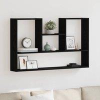 Berkfield Home Wall Shelf Black Oak 99x15x60 cm Engineered Wood | Size: 99 x 15 x 60 cm