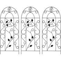 Berkfield Home Plant Climbing Racks 3 pcs Black 40x100 cm Iron