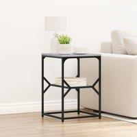 Grey Sonoma Engineered Wood Compact Bedside Table Rectangular